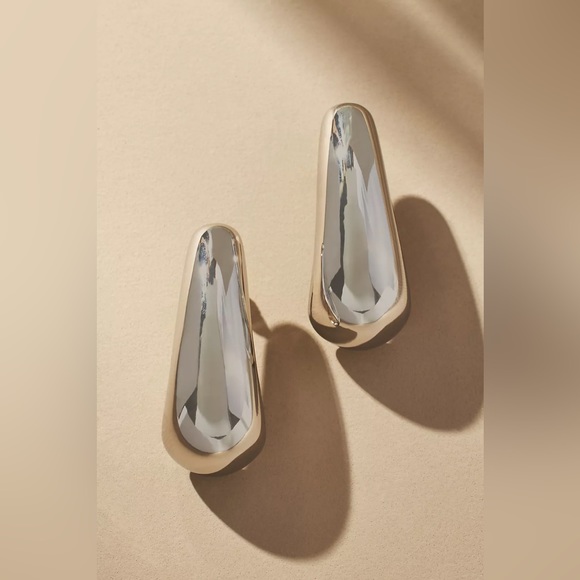 Silver Drop Statement Earrings - Picture 6 of 8